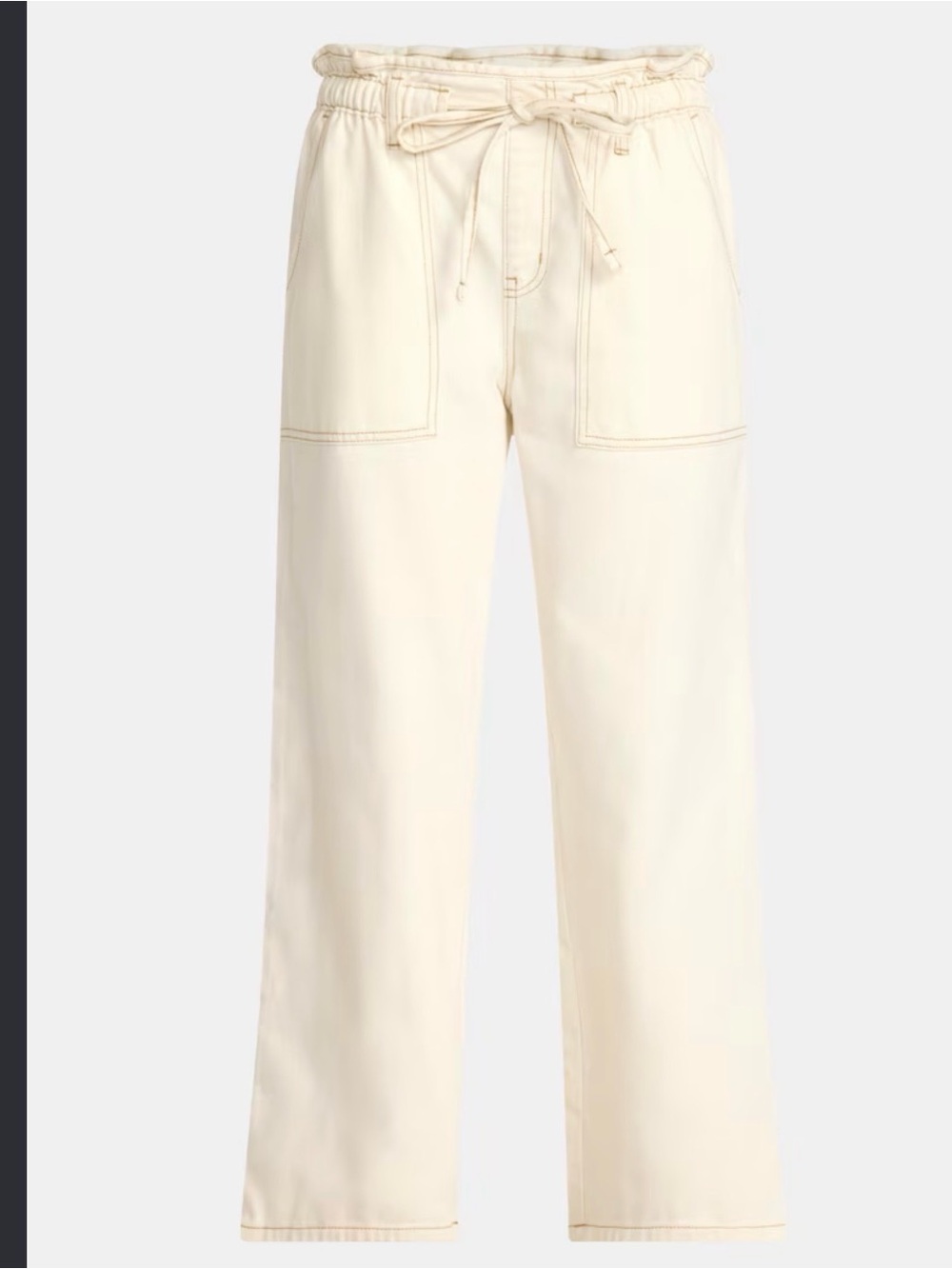 Time and Tru Cream Wide-Leg Drawstring Pants
